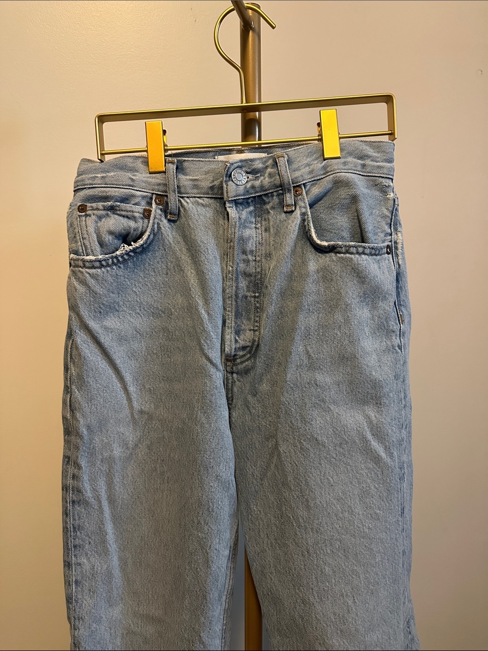 AGOLDE 90's Pinch Jeans Size 24 Light Wash High Rise Straight Leg